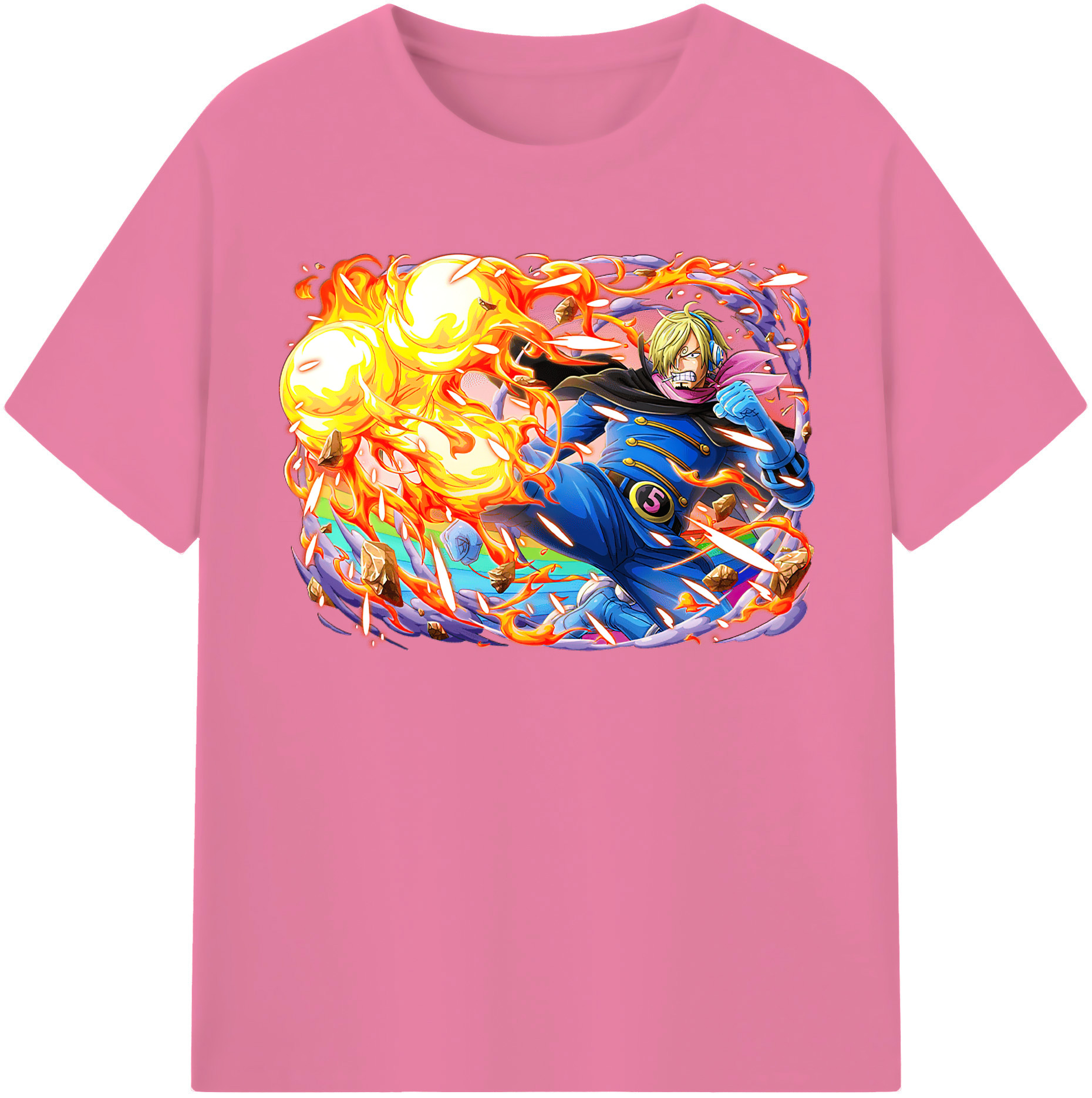 ワンピース サンジ ONE PIECE Sanji 綿100％半袖Tシャツ（フロントプリント）